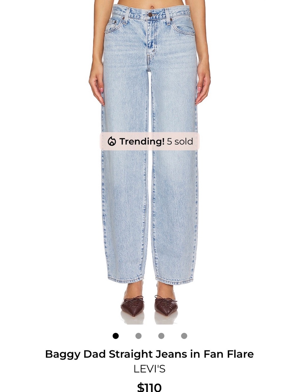 Levi's Light Blue Fan Flare Baggy Jeans